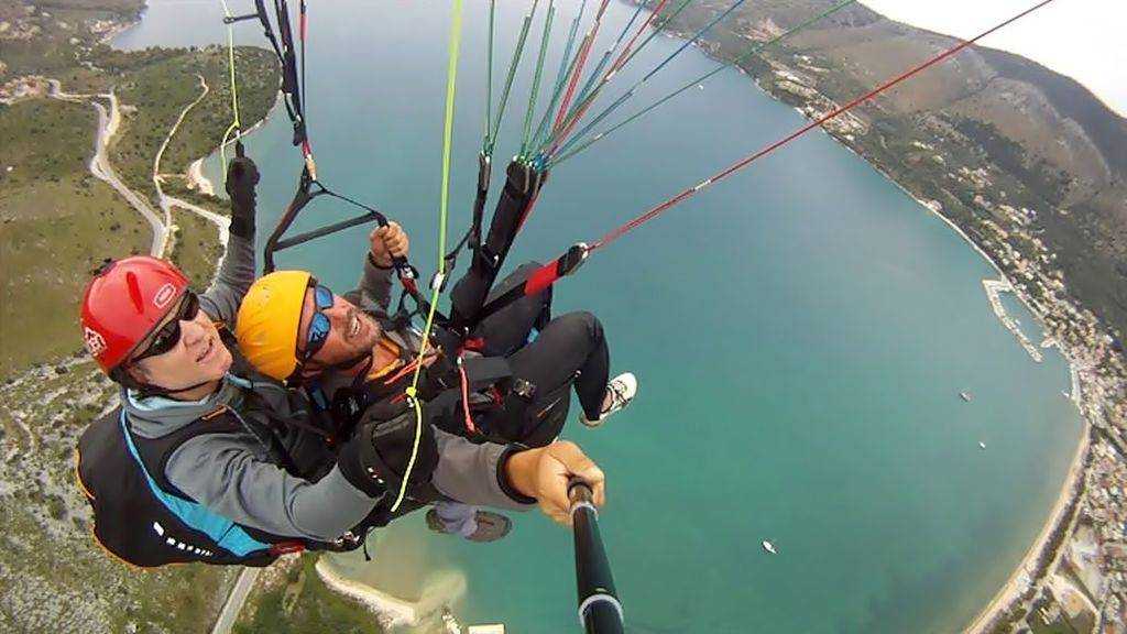 Tandem paragliding flight over Plataria of Thesprotia