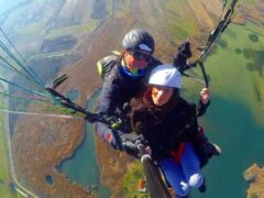 Tandem paragliding flight over Zagorochoria