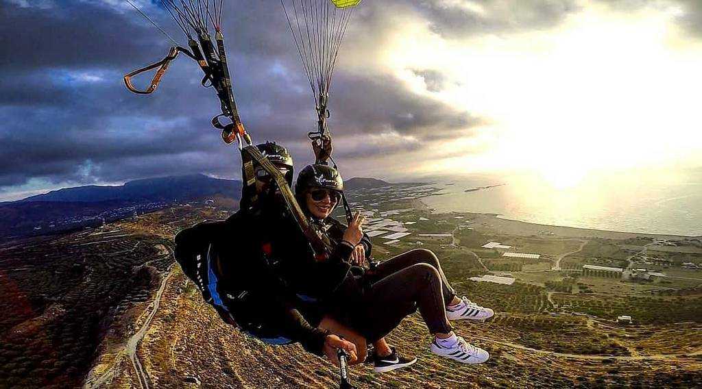 Flight with parapede in Chania, Crete, Greece
