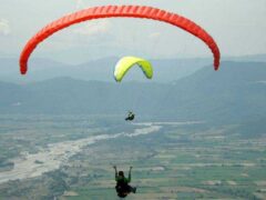 Tandem paragliding flight over Konitsa