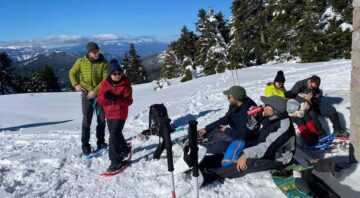 Snowshoe ride on Mount Parnassos
