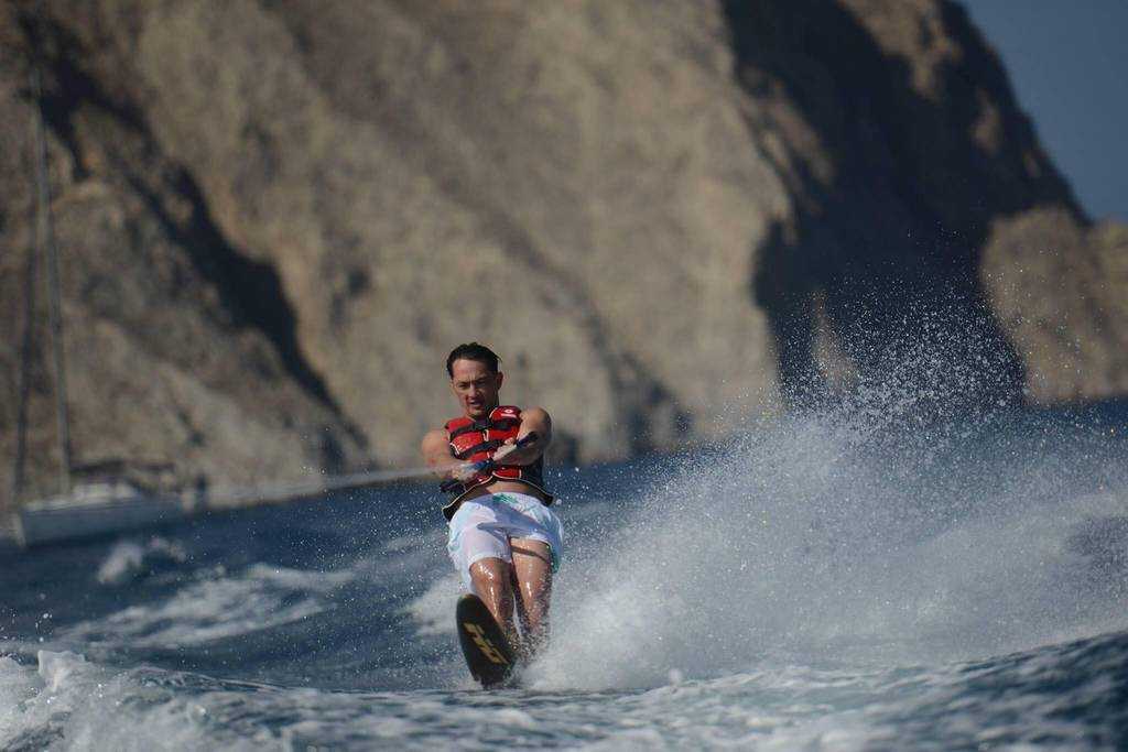Water Skiing in Santorini