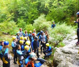 Canyoning in the gorge of Orlias of Olympus
