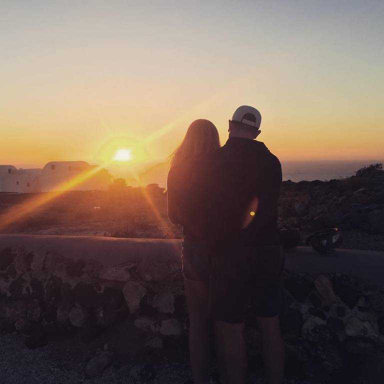 Romantic Sunset with eBike in Santorini